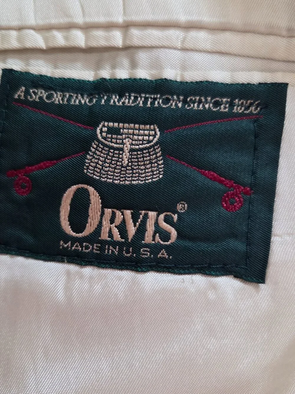 Vintage Orvis Blazer Mens 44R Tan Blue Wool Tweed Houndstooth Check USA Made